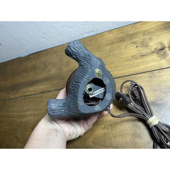 Vintage Teddy Bear Light 7 Inch Bronze and Amber Art Glass Light - Picture 8 of 12